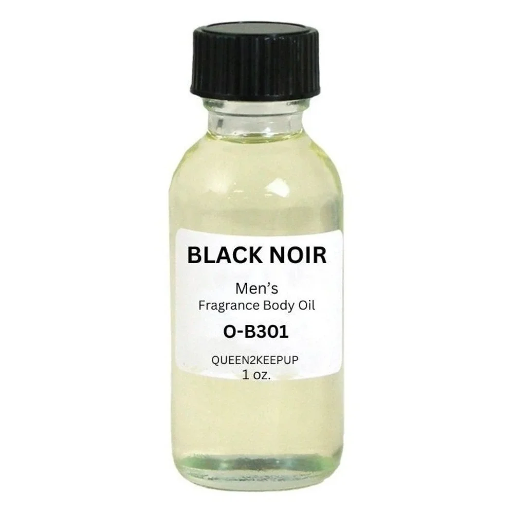 Black Noir Men's Body Oil Dark Fresh Spice Woody Masculine Fragrance Scent 1 oz